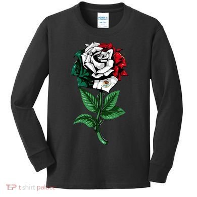Mexican Rose Mexico Pride Kids Long Sleeve Shirt