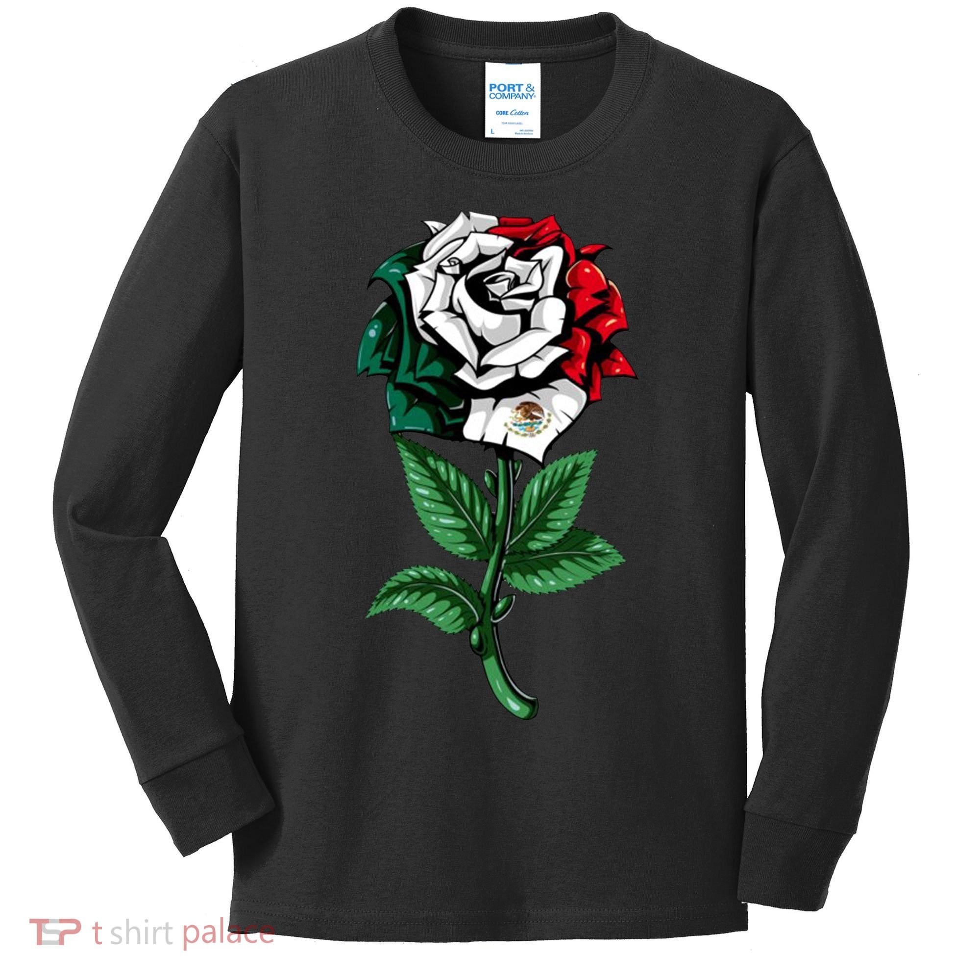 Mexican Rose Mexico Pride Kids Long Sleeve Shirt