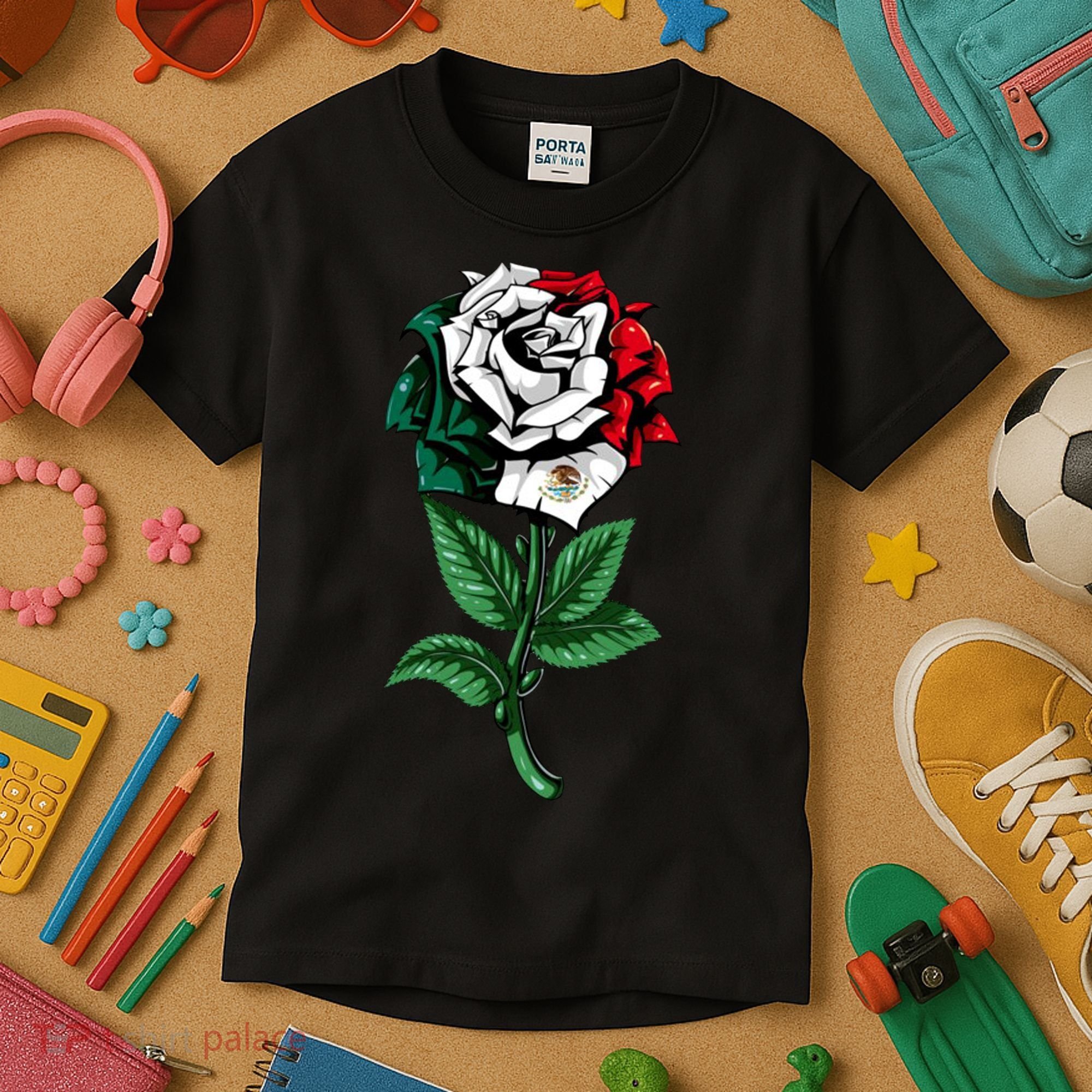 Mexican Rose Mexico Pride Kids T-Shirt