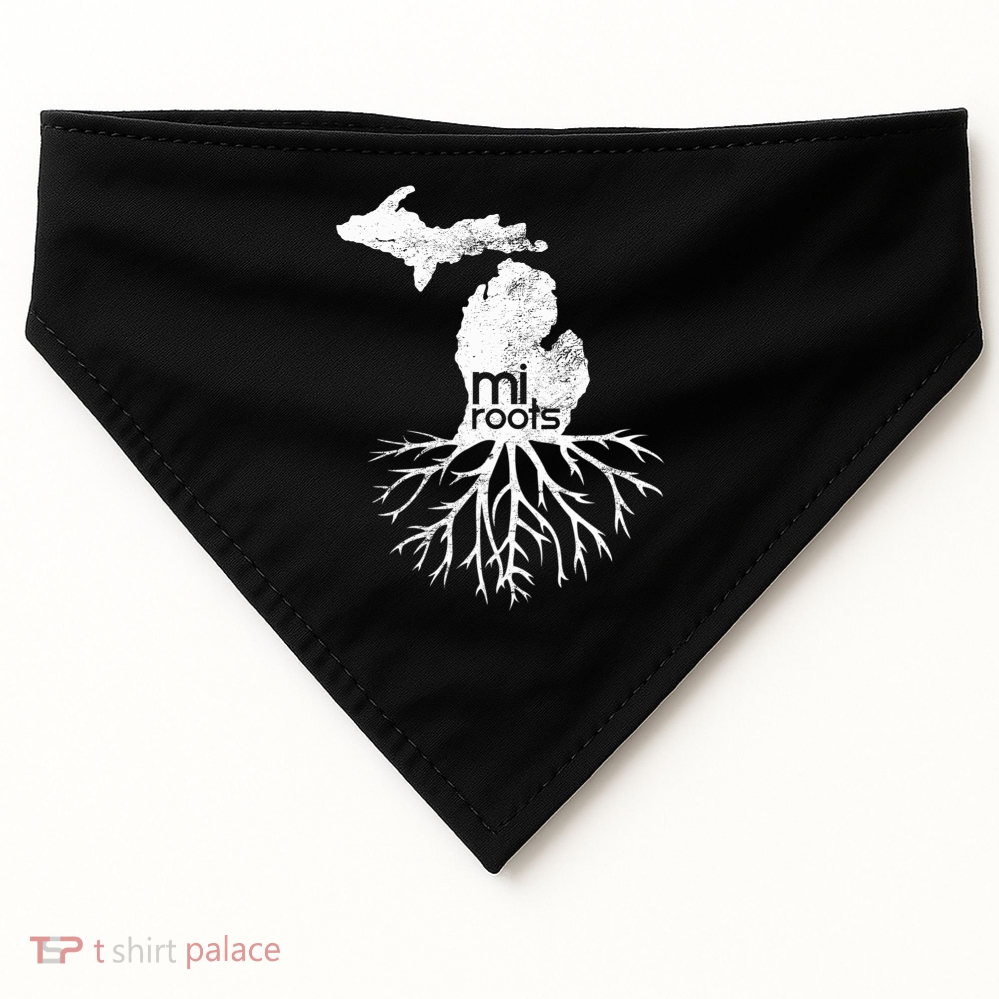Mi Roots Michigan Map Native Michigander Gift Home State Gift USA-Made Doggie Bandana