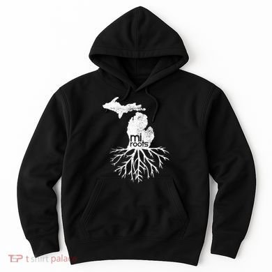 Mi Roots Michigan Map Native Michigander Gift Home State Gift Hoodie