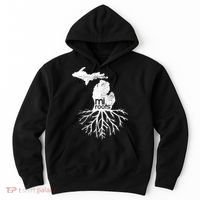 Mi Roots Michigan Map Native Michigander Gift Home State Gift Hoodie thumb 0
