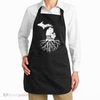 Mi Roots Michigan Map Native Michigander Gift Home State Gift Apron thumb 2