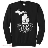Mi Roots Michigan Map Native Michigander Gift Home State Gift Sweatshirt thumb 0
