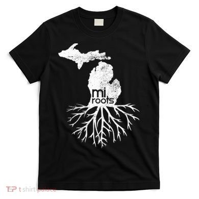 Mi Roots Michigan Map Native Michigander Gift Home State Gift T-Shirt