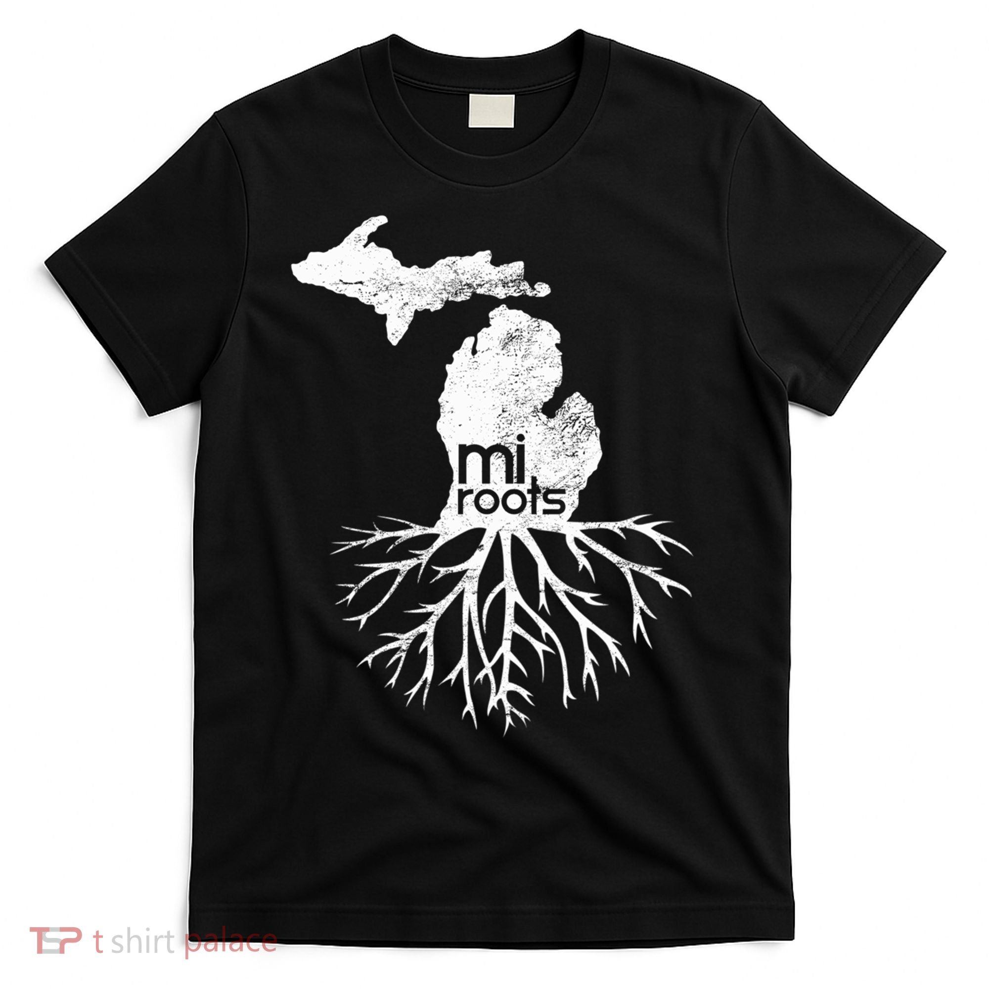 Mi Roots Michigan Map Native Michigander Gift Home State Gift T-Shirt