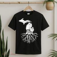Mi Roots Michigan Map Native Michigander Gift Home State Gift T-Shirt thumb 2
