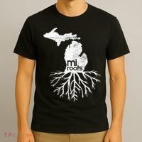 Mi Roots Michigan Map Native Michigander Gift Home State Gift T-Shirt thumb 3