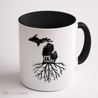 Mi Roots Michigan Map Native Michigander Gift Home State Gift Coffee Mug thumb 1