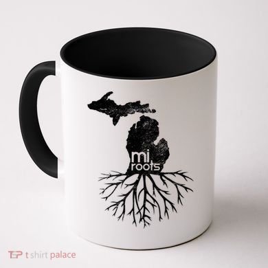 Mi Roots Michigan Map Native Michigander Gift Home State Gift Coffee Mug