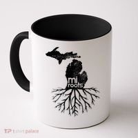 Mi Roots Michigan Map Native Michigander Gift Home State Gift Coffee Mug thumb 0