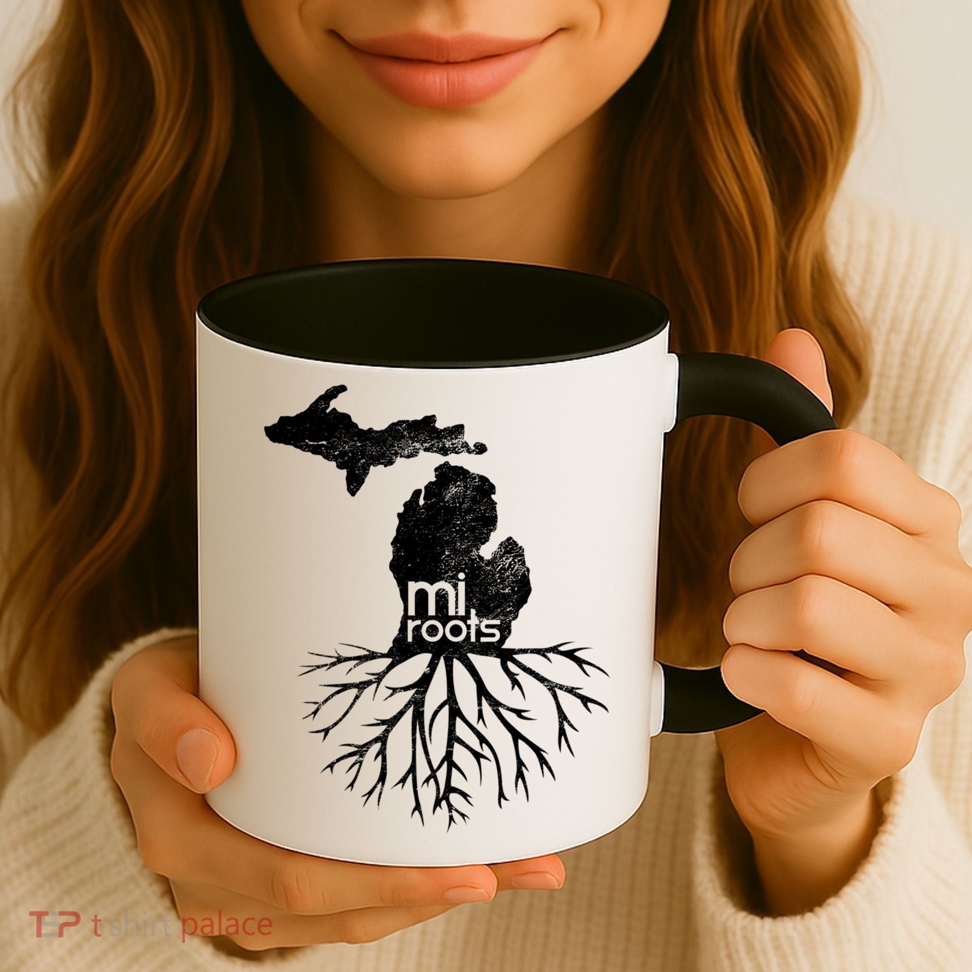 Mi Roots Michigan Map Native Michigander Gift Home State Gift Coffee Mug