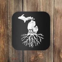 Mi Roots Michigan Map Native Michigander Gift Home State Gift Coaster thumb 0