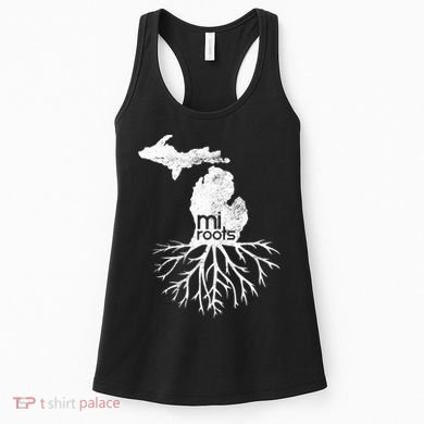 Mi Roots Michigan Map Native Michigander Gift Home State Gift Women's Tank Top
