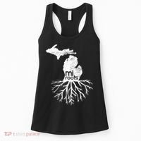 Mi Roots Michigan Map Native Michigander Gift Home State Gift Women's Tank Top thumb 0
