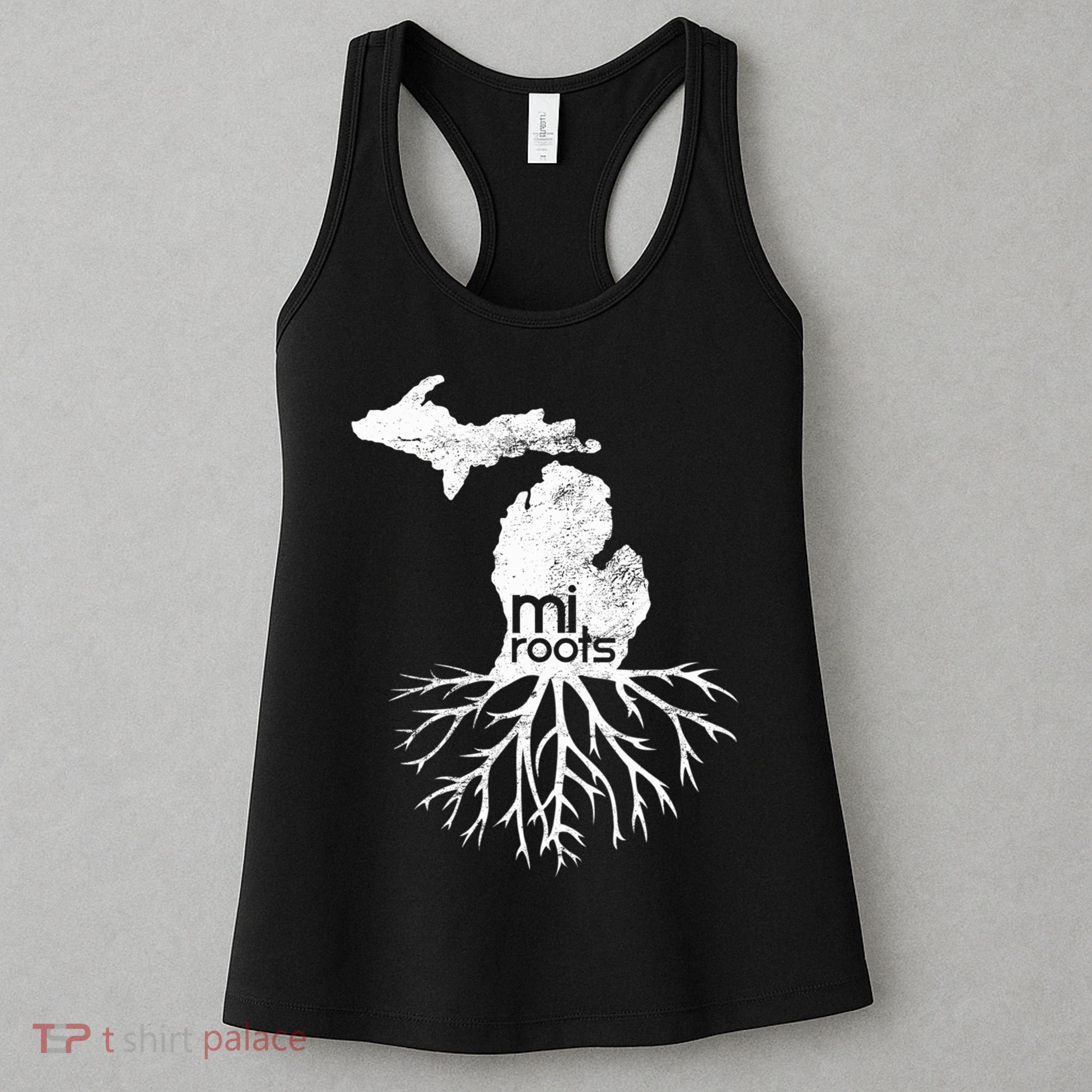 Mi Roots Michigan Map Native Michigander Gift Home State Gift Women's Tank Top
