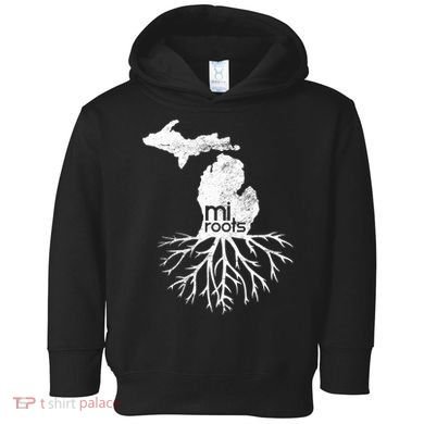 Mi Roots Michigan Map Native Michigander Gift Home State Gift Toddler Hoodie
