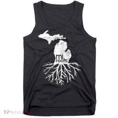 Mi Roots Michigan Map Native Michigander Gift Home State Gift Tank Top