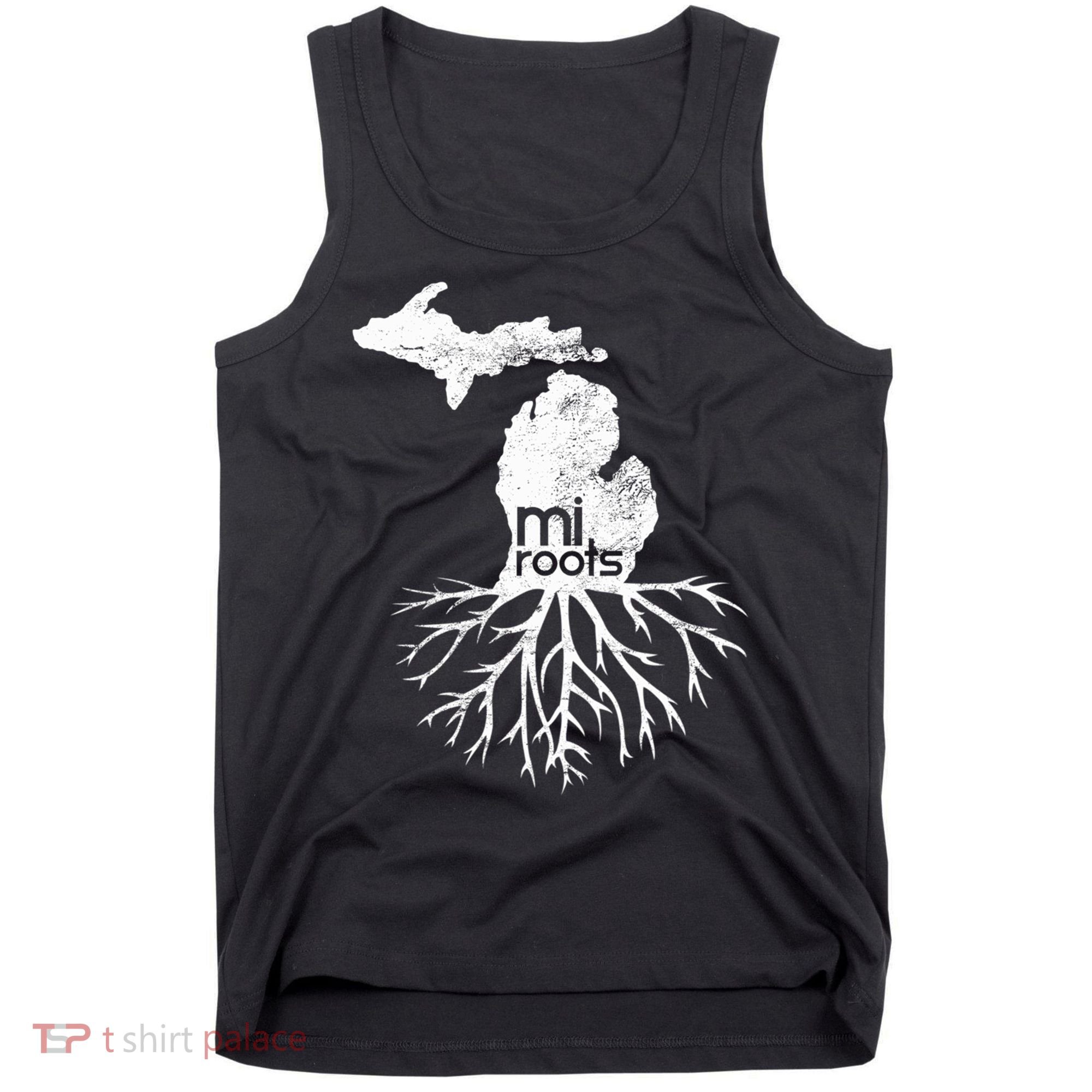 Mi Roots Michigan Map Native Michigander Gift Home State Gift Tank Top
