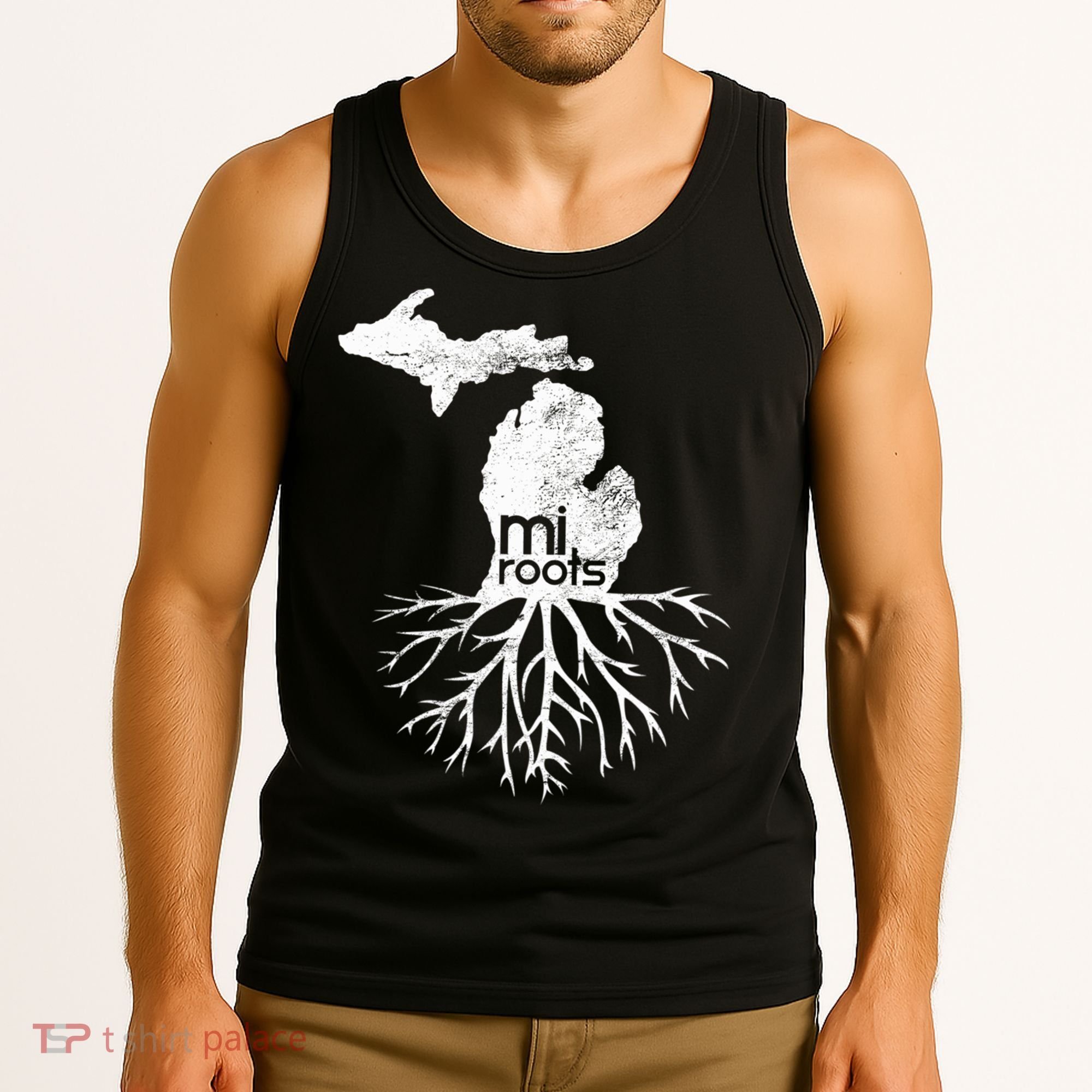Mi Roots Michigan Map Native Michigander Gift Home State Gift Tank Top