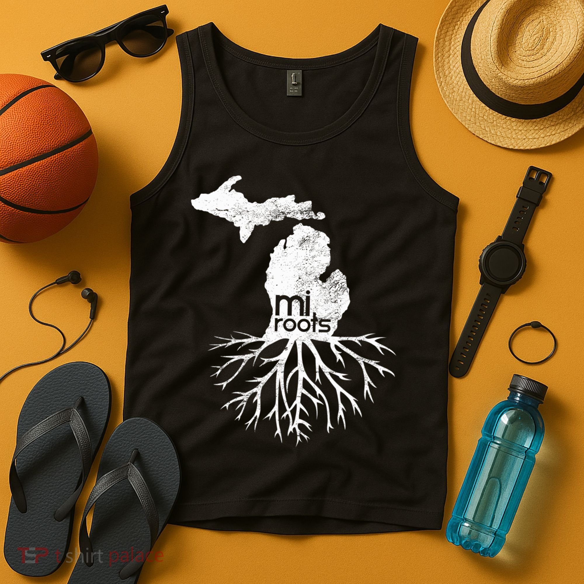 Mi Roots Michigan Map Native Michigander Gift Home State Gift Tank Top