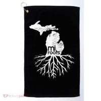 Mi Roots Michigan Map Native Michigander Gift Home State Gift Golf Towel thumb 0
