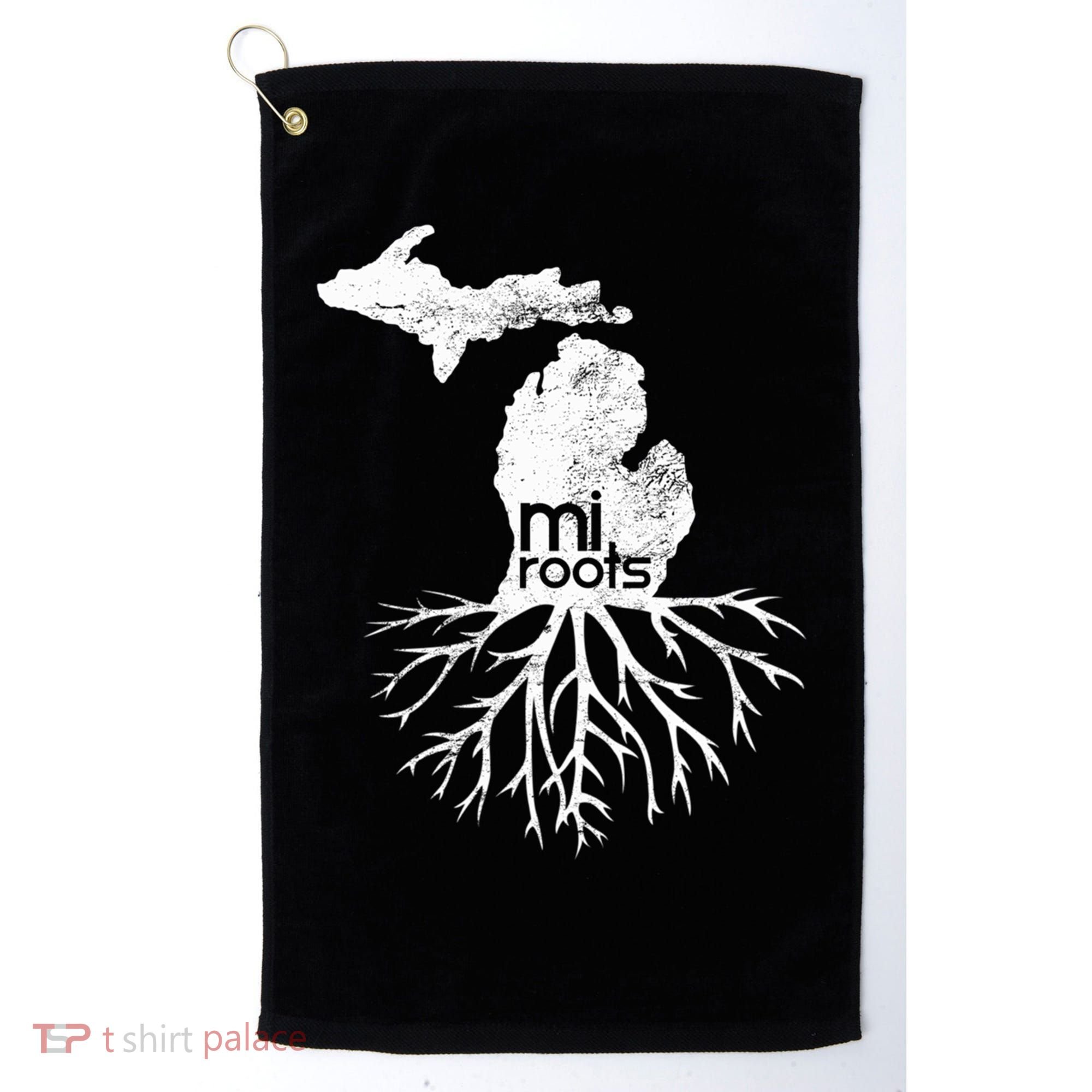 Mi Roots Michigan Map Native Michigander Gift Home State Gift Golf Towel