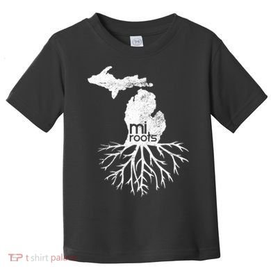 Mi Roots Michigan Map Native Michigander Gift Home State Gift Toddler T-Shirt