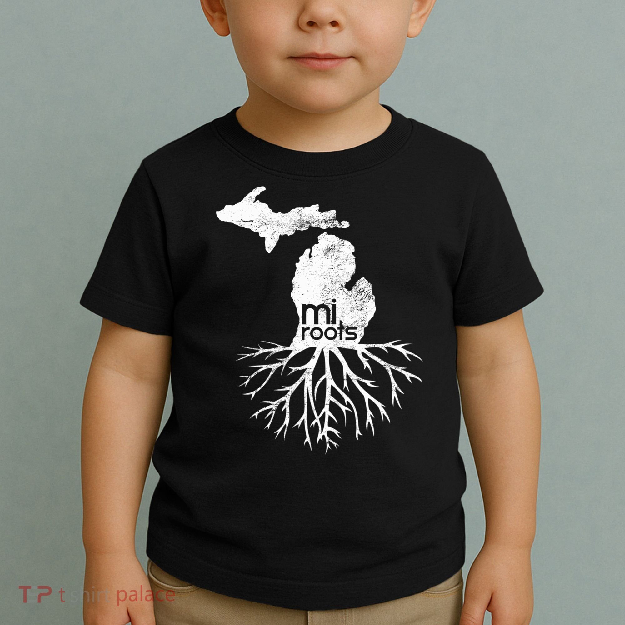 Mi Roots Michigan Map Native Michigander Gift Home State Gift Toddler T-Shirt