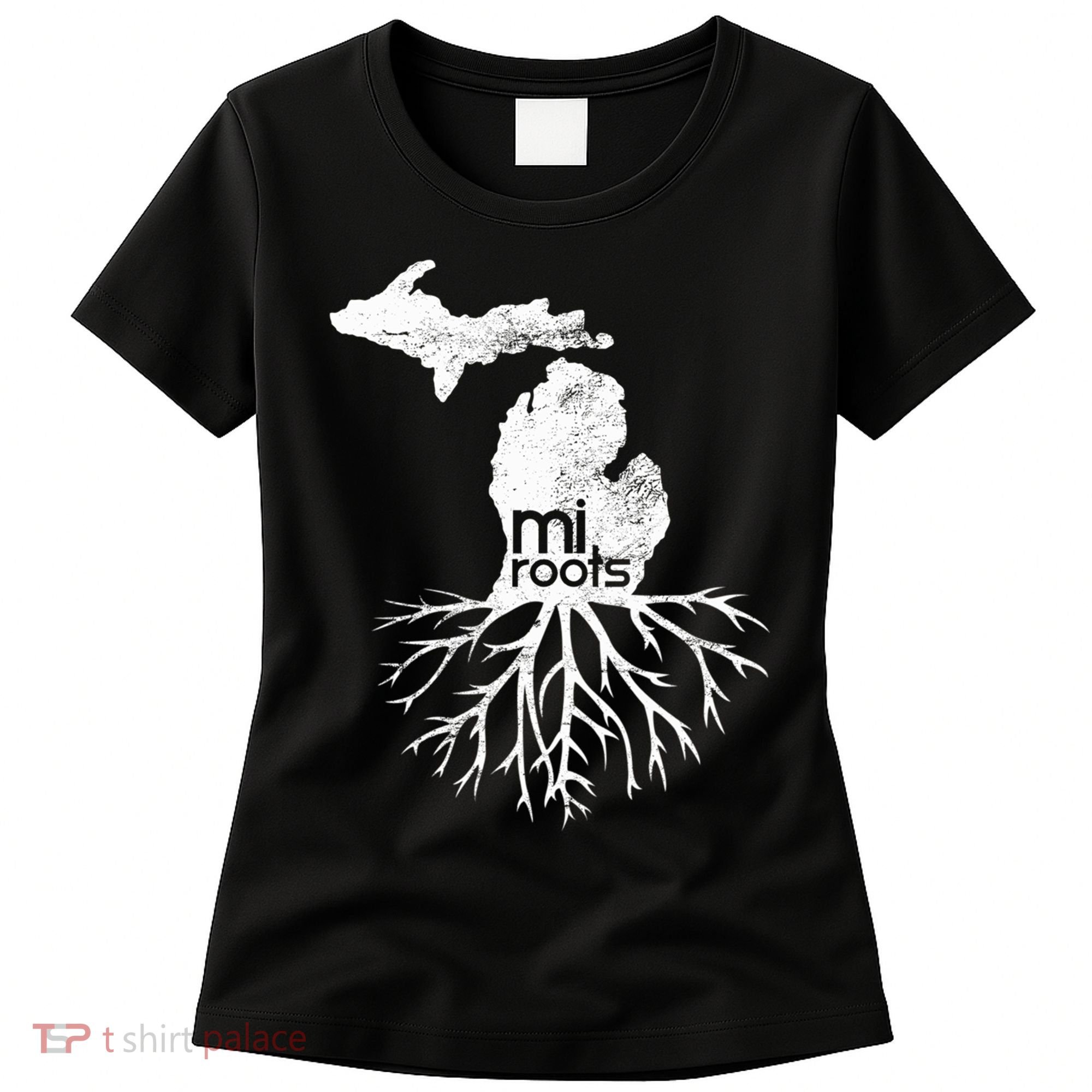 Mi Roots Michigan Map Native Michigander Gift Home State Gift Women's T-Shirt