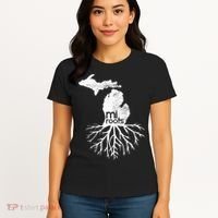 Mi Roots Michigan Map Native Michigander Gift Home State Gift Women's T-Shirt thumb 4
