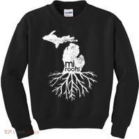 Mi Roots Michigan Map Native Michigander Gift Home State Gift Kids Sweatshirt thumb 0