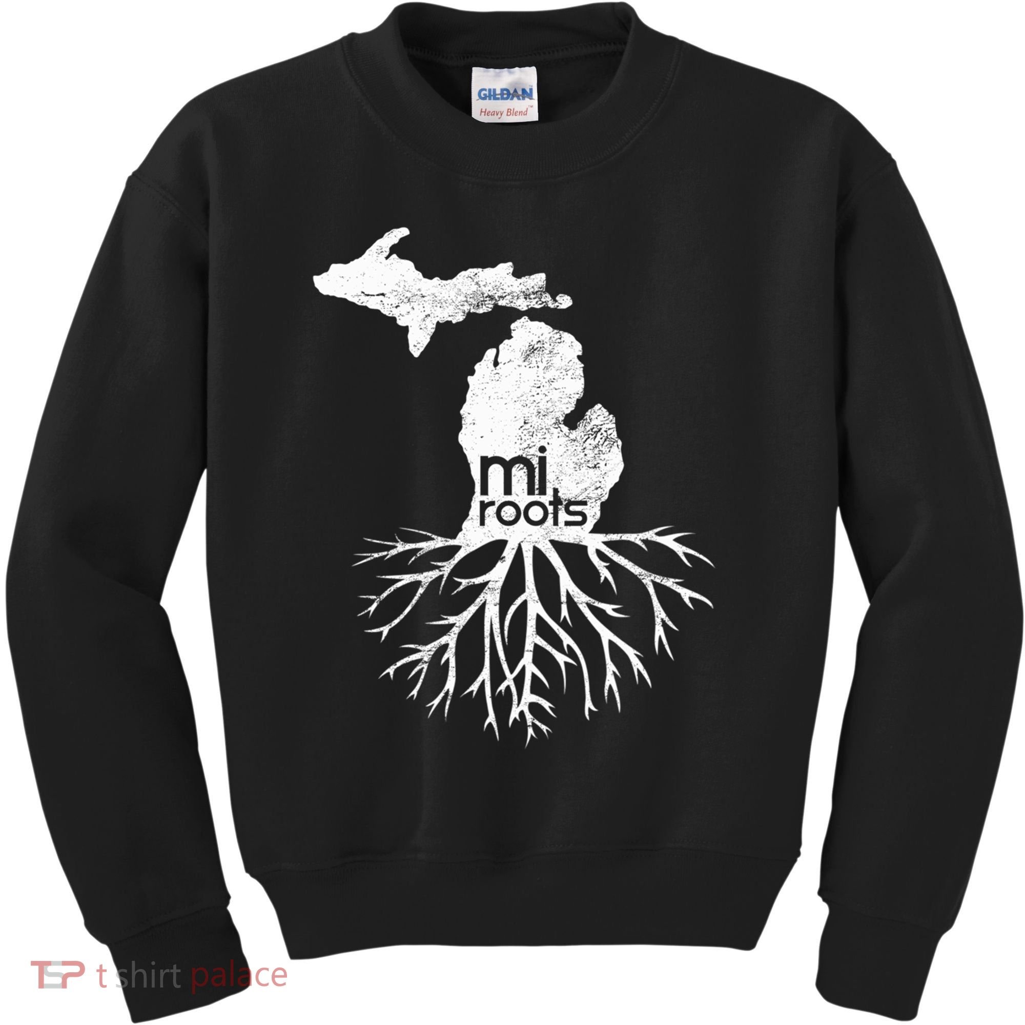 Mi Roots Michigan Map Native Michigander Gift Home State Gift Kids Sweatshirt