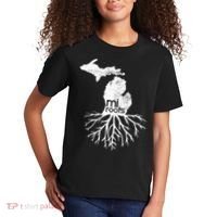 Mi Roots Michigan Map Native Michigander Gift Home State Gift Kids T-Shirt thumb 2
