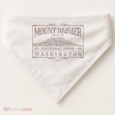 Mount Rainier National Park USA-Made Doggie Bandana