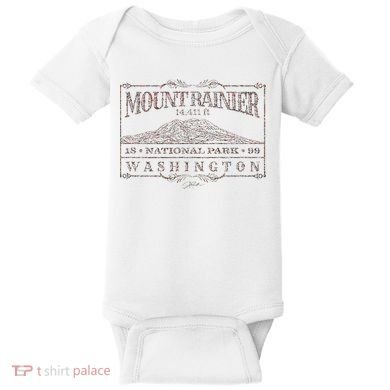 Mount Rainier National Park Baby Bodysuit