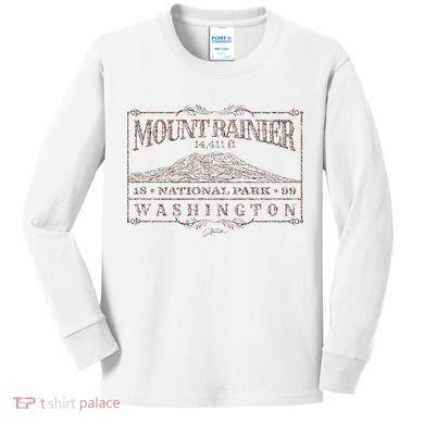 Mount Rainier National Park Kids Long Sleeve Shirt