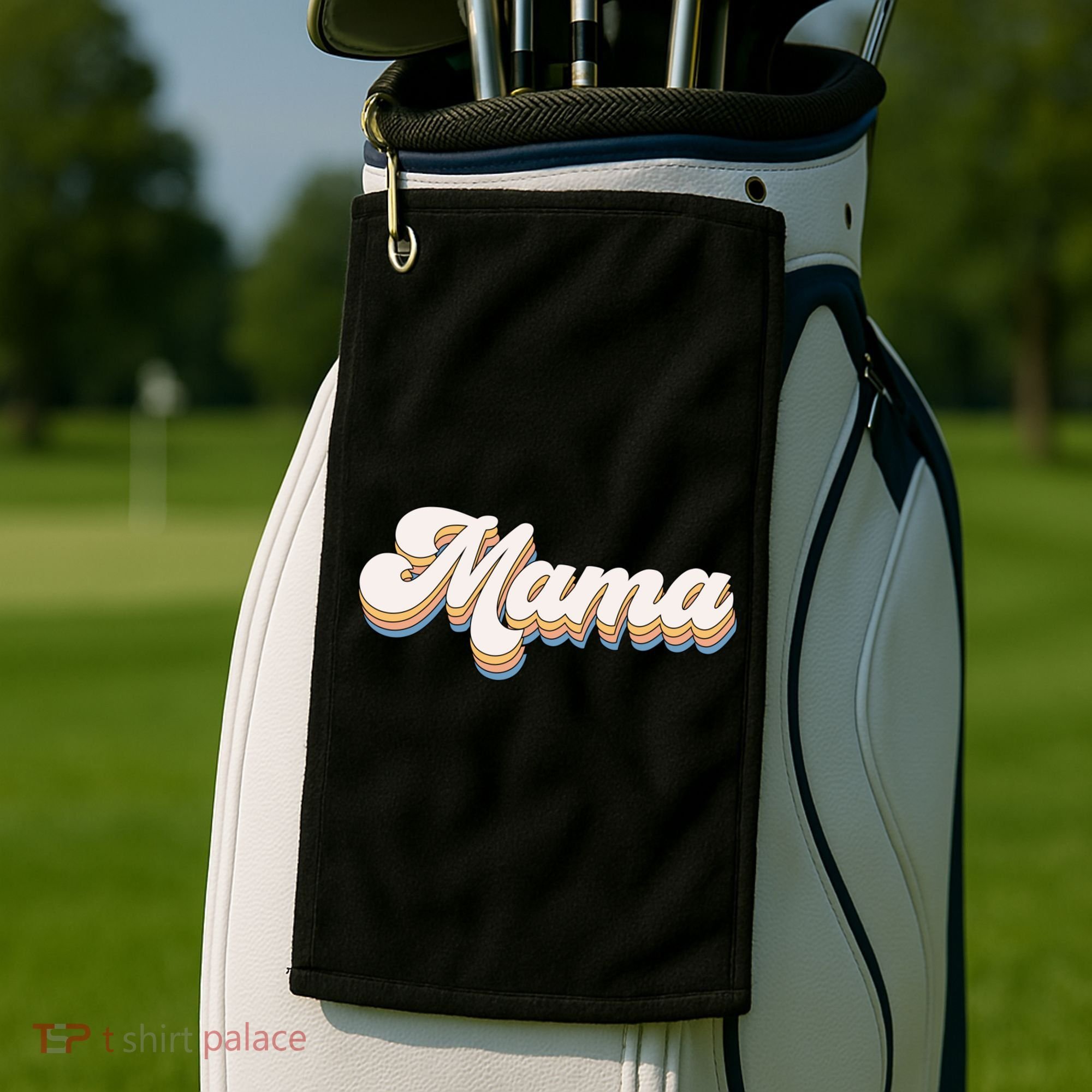 Mama Retro New Mom Funny Gift Golf Towel