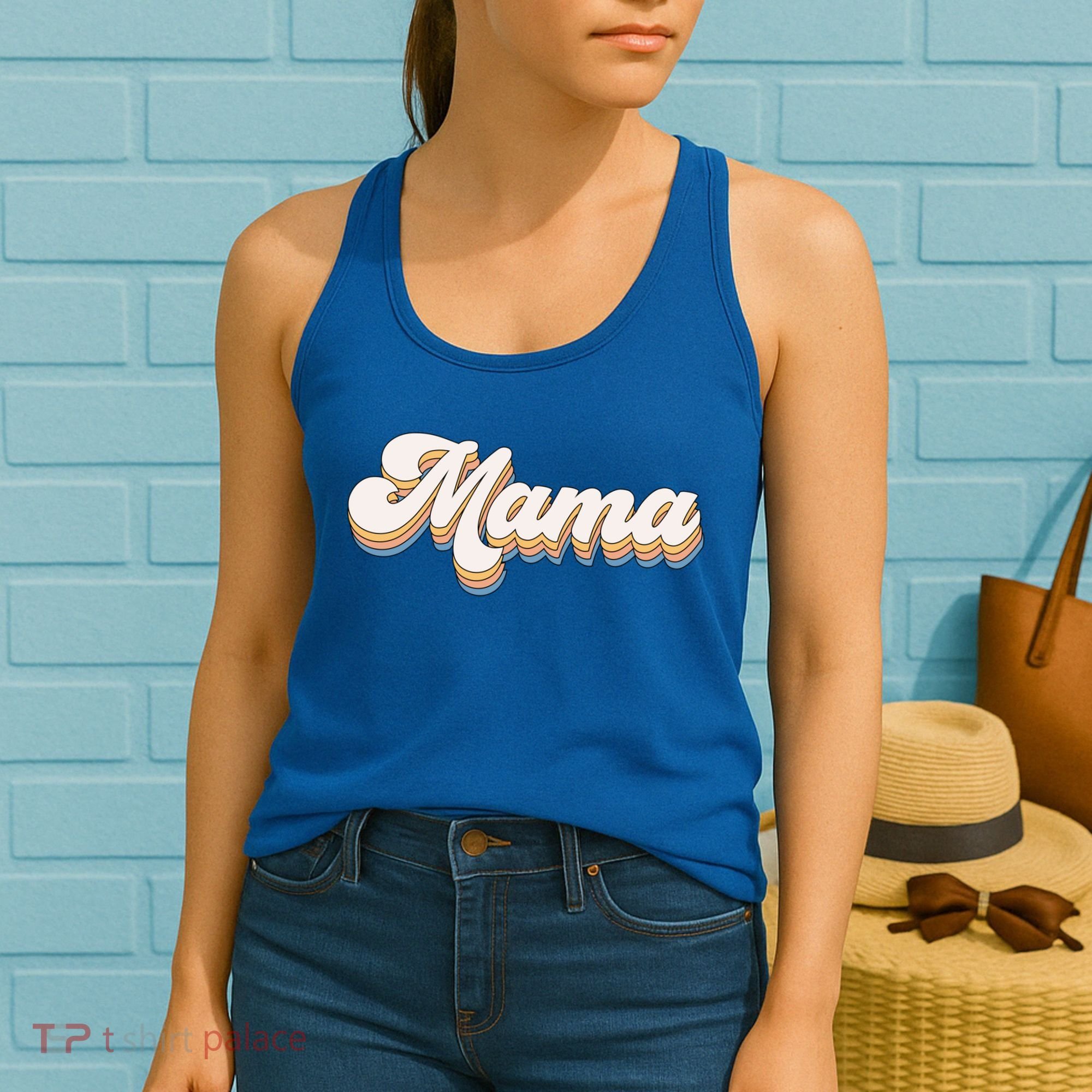 Mama Retro New Mom Funny Gift Women's Tank Top