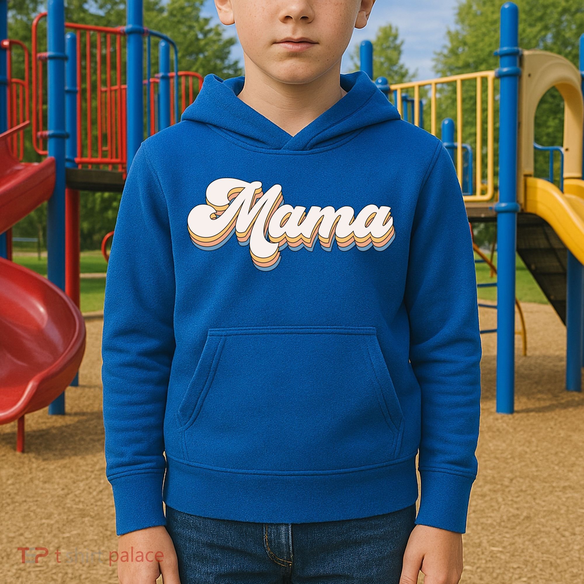 Mama Retro New Mom Funny Gift Kids Hoodie