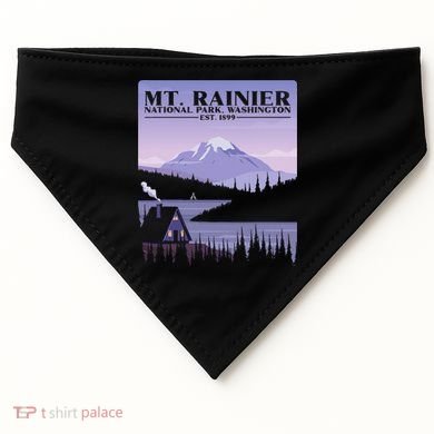 MT. Rainier National Park Hiking Vacation USA-Made Doggie Bandana