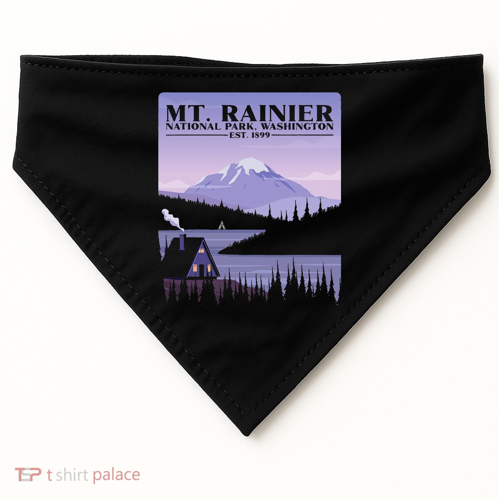 MT. Rainier National Park Hiking Vacation USA-Made Doggie Bandana