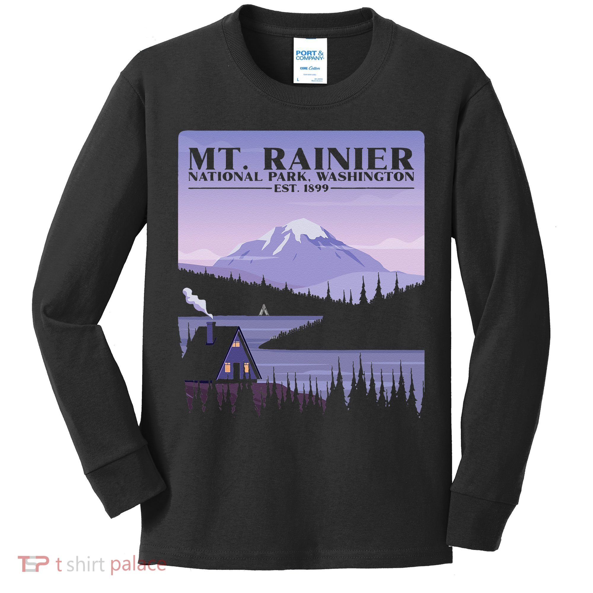 MT. Rainier National Park Hiking Vacation Kids Long Sleeve Shirt