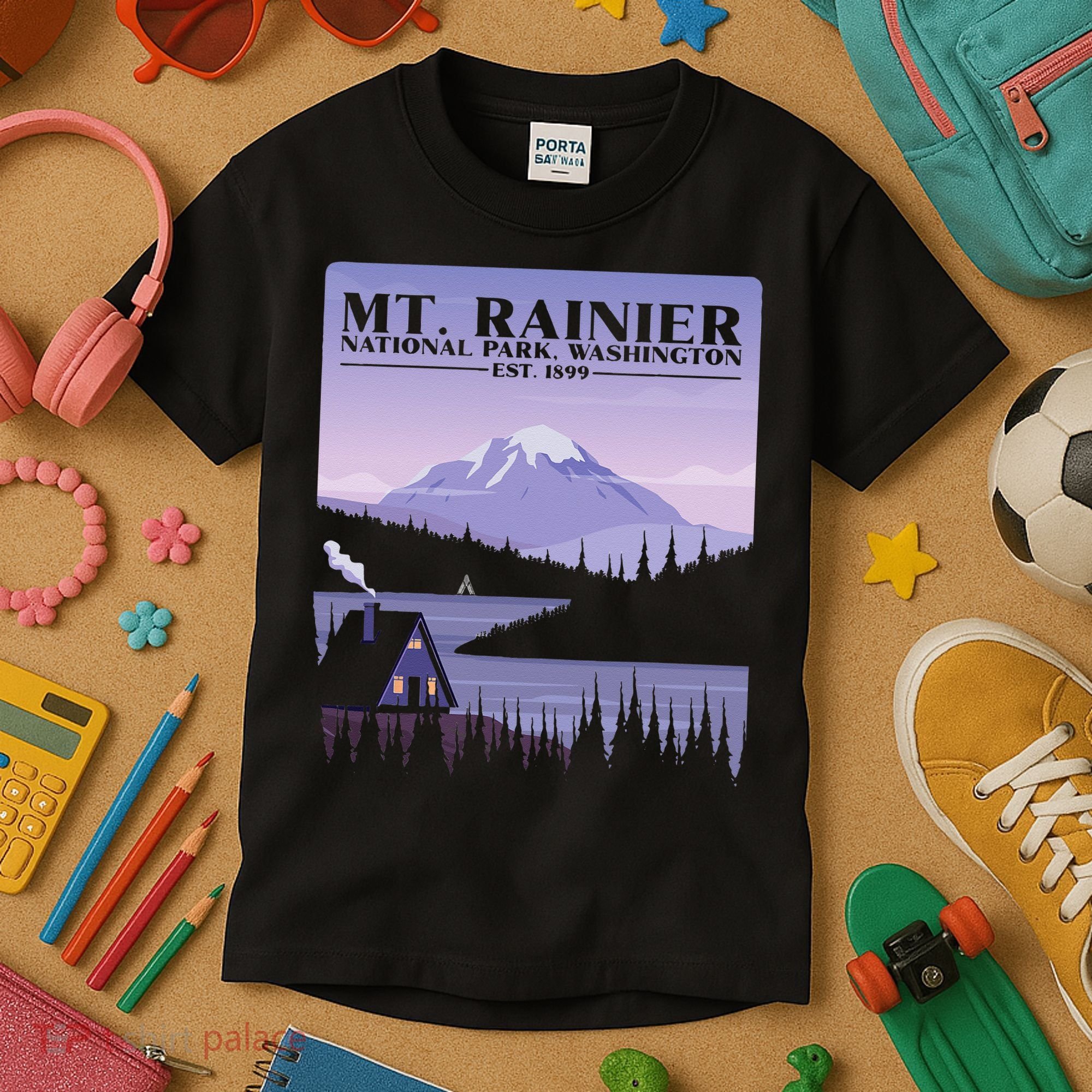 MT. Rainier National Park Hiking Vacation Kids T-Shirt
