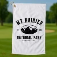 Mt. Rainier National Park Love Hiking Wanderlust Golf Towel thumb 1