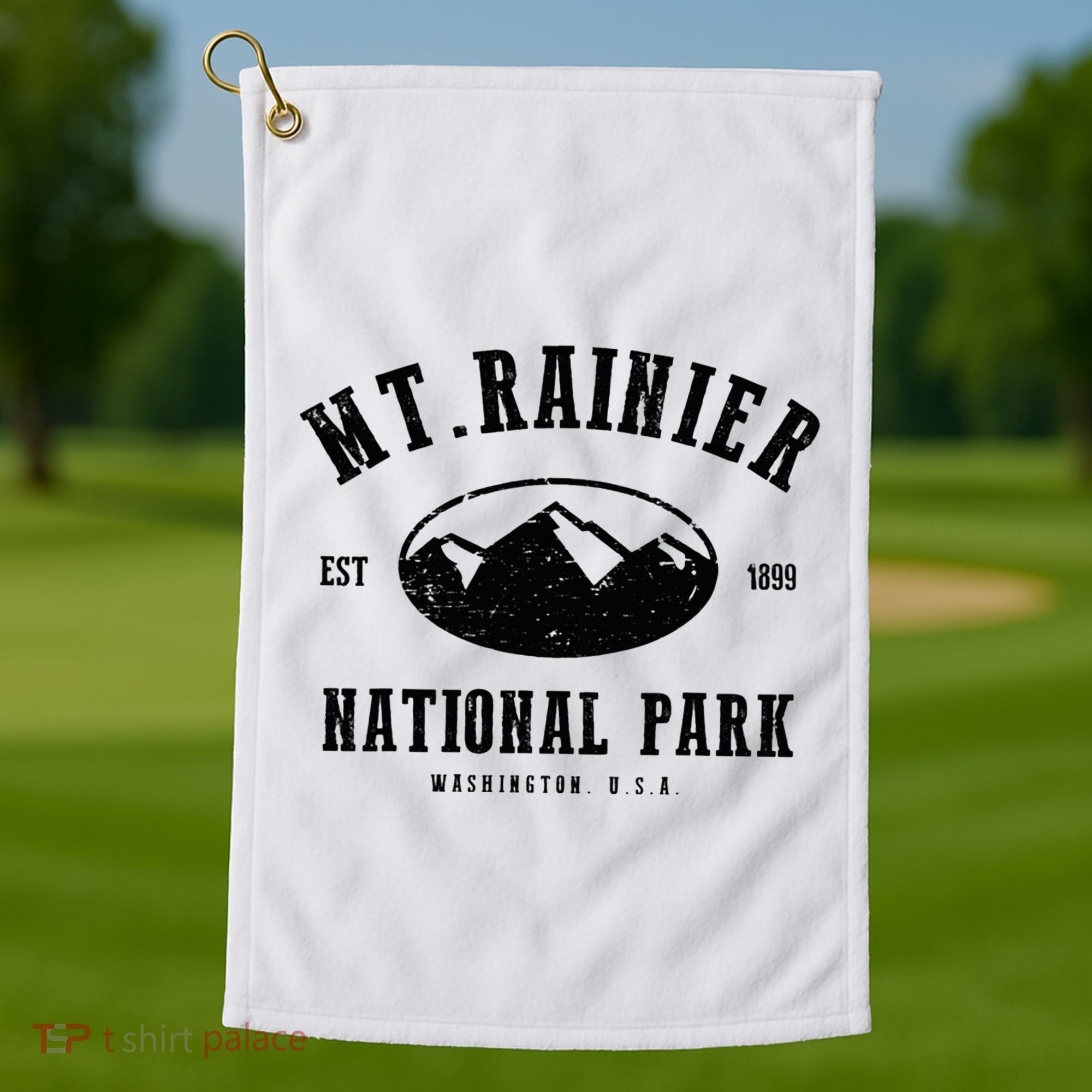 Mt. Rainier National Park Love Hiking Wanderlust Golf Towel