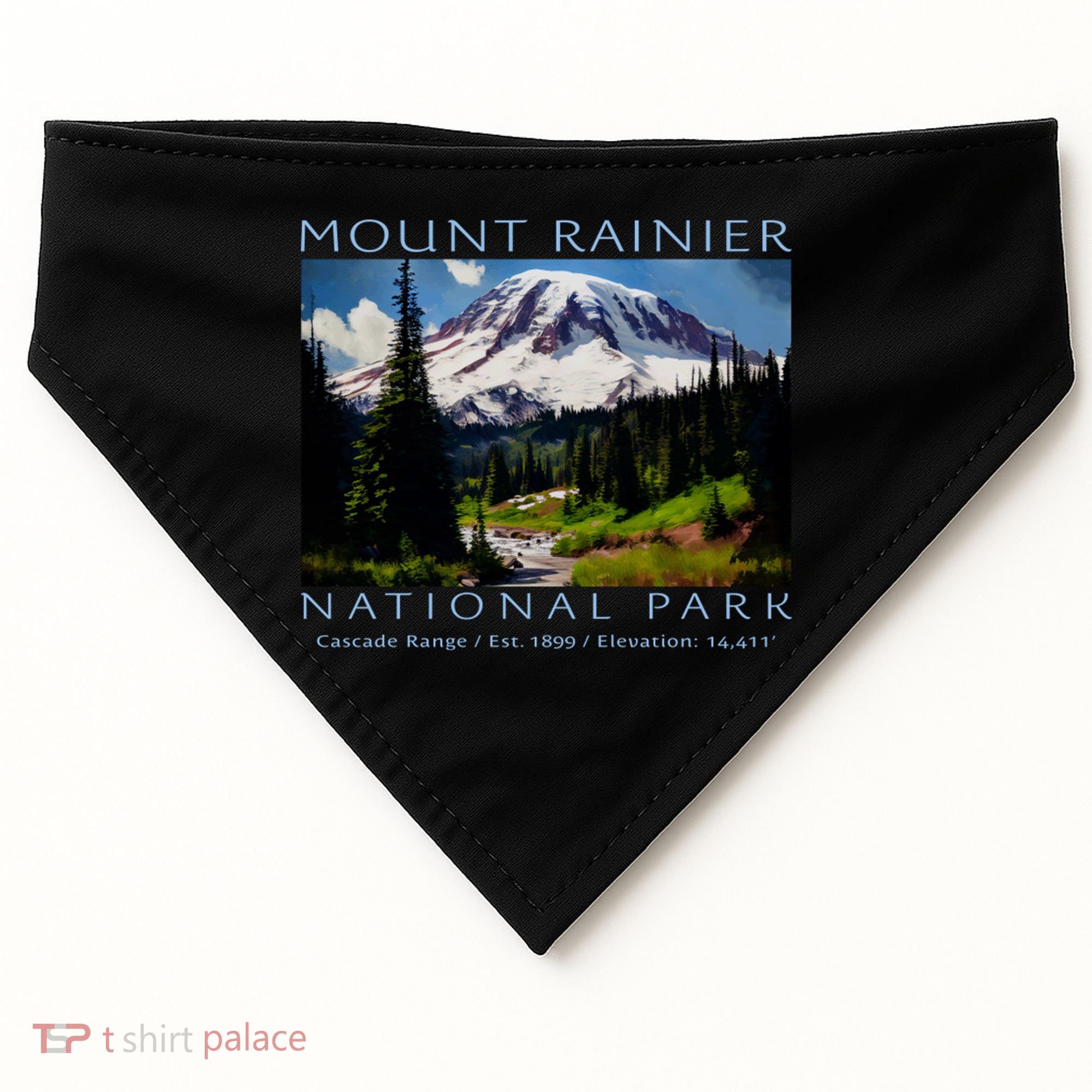 Mount Rainier National Park USA-Made Doggie Bandana