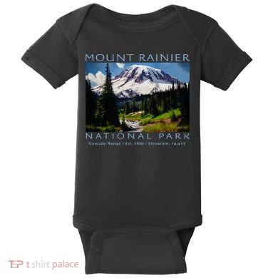 Mount Rainier National Park Baby Bodysuit