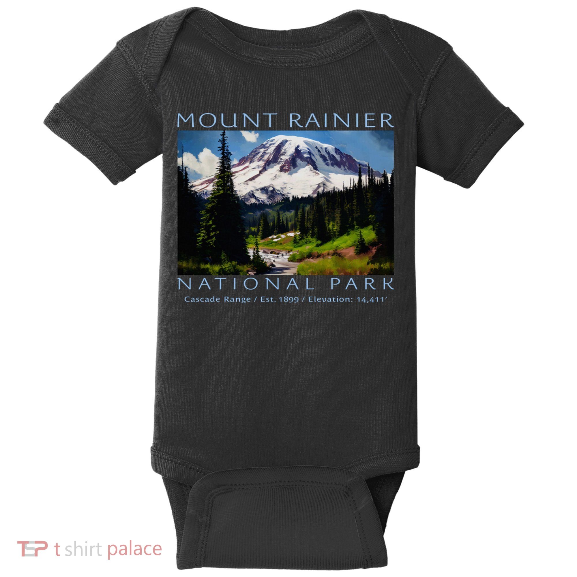 Mount Rainier National Park Baby Bodysuit