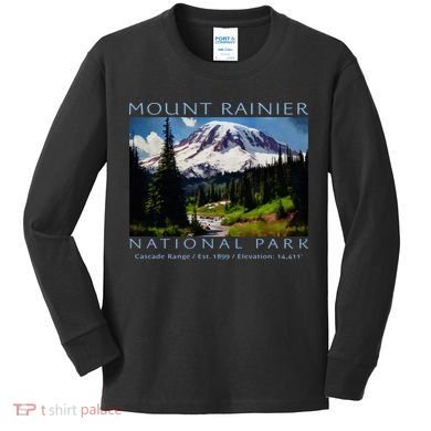 Mount Rainier National Park Kids Long Sleeve Shirt